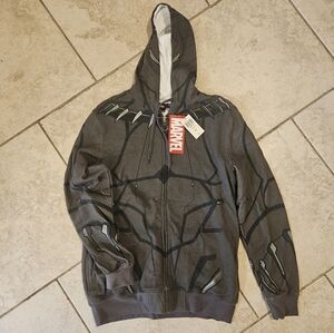 Marvel Gray Graphic Black Panther Hoodie